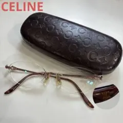 Y144 CELINE セリーヌ サングラス 度なし リムレス ラインストーン