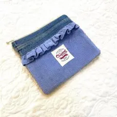 デニム&コーデュロイ　リメイクポーチ　ハンドメイド