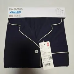 【新品】UNIQLO エアリズムコットンパジャマ 半袖 ネイビー Lのサムネイル