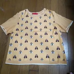 【ロベルタディカメリーノ】異素材ドッキング　バゴンギバッグ柄　半袖　美品　42のサムネイル