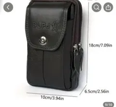 牛革製　ウエストポーチ　ダークブラウン