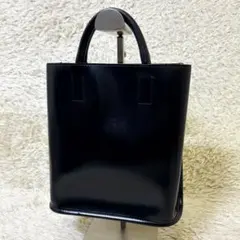 PIENI レザーハンドミニバッグ ブラック ブルー S - メルカリ