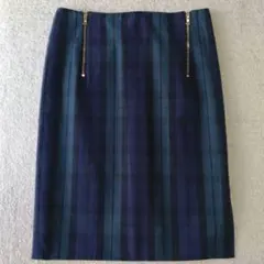 Drawer タイトスカート 38 チェック シルク コットン 極美品 秋コーデ