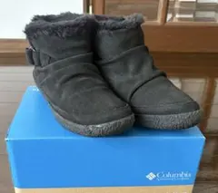 コロンビア　黒スエードショートブーツ　YU3629　24.0cm