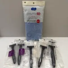 ホテルカミソリ剃刀3枚刃5本他計10本&ボディーウォッシュタオル1本セット