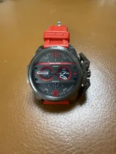 DIESEL DZ1084 クロノグラフ時計 赤シルバー - メルカリ
