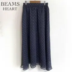BEAMS HEART ビームスハート 総柄 シフォンフレアロングスカート