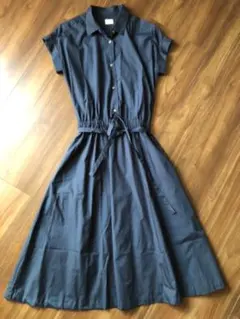 フレンチスリーブシャツワンピース