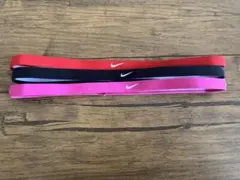 NIKE ナイキ ヘアバンド ヘッドバンド 3本セット ピンク ブラック レッドのサムネイル