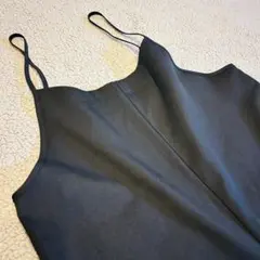 美品❁ハニーズコルザ❁イージーワイドサロペット 【L】黒 横幅ゆったり通勤 通学