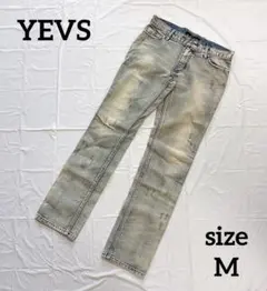 YEVS イーブス デニムパンツ ジーパン　ダメージ　ストレート　Mサイズのサムネイル
