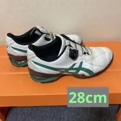 ☆ASICS ゴルフシューズ BOA ホワイト/グリーン