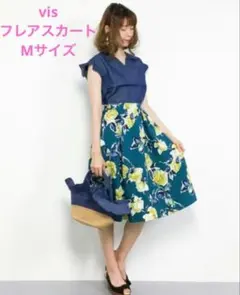 フレアスカート 花柄 Mのサムネイル