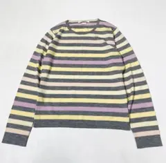 JOHN SMEDLEY 英国製 マルチボーダー ニットプルオーバー