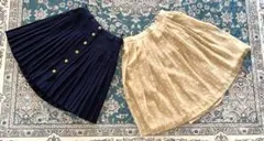 お値下げしました⭐︎プリーツスカート２枚（紺色＆INEAベージュ色）