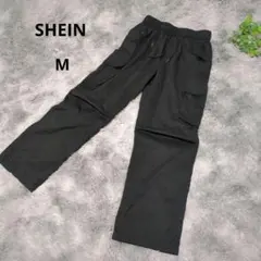 シーイン SHEIN カーゴパンツ 【M】 ブラック サイドポケット付き
