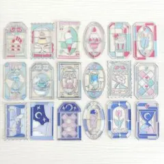 ステンドグラス風シール　計18枚　おすそわけ