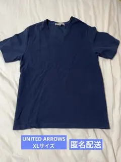 UNITED ARROWS VネックTシャツ ネイビー XL