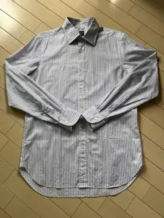 ビームスf/サンドストライプセミワイドカラーシャツsize40ブルーホワイトのサムネイル