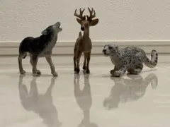 y*o様 オオカミ シカ ユキヒョウ フィギュアセットのサムネイル