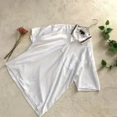 【DAKS ダックス　メンズポロシャツ】サイズL 半袖　ゴルフ　白　リゾートのサムネイル