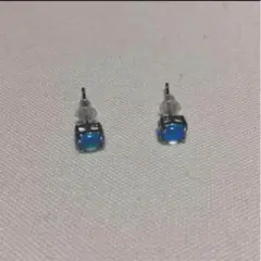 ピアス　オパール　ブルー ホワイト シルバー