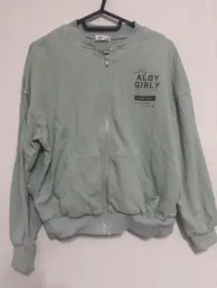 ALGY グリーン ジップアップカーディガン150
