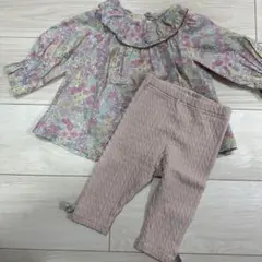 sense of wonderリバティプリントブラウスとズボンのセット 80cm