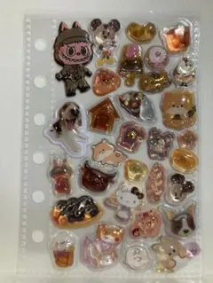 ㊵【ブラウン系】立体シール まとめ売り おすそ分け シール交換 おまとめ割引