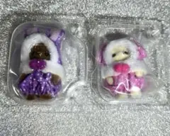 シルバニアファミリー 赤ちゃんカラフルウサギコスチューム 紫 ピンク