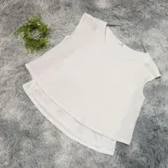 rienda ニット トップス レイヤード風 白 FREE きれいめ 通勤