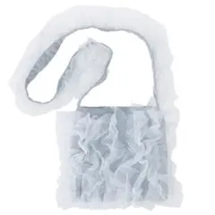 ふわふわチュール フリルショルダーバッグ 淡ブルー coca