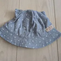 水玉模様の耳付きバケットハット 46cm