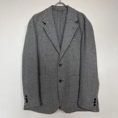 美品 フランス製 agnès b. 千鳥格子柄 テーラードジャケット 54サイズ