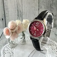 【限定】SEIKO ルキア 腕時計 電波ソーラー 1B35-0AH0 レッド調