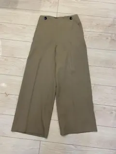 ナチュラルビューティーベーシックワイドパンツ ボタン付き