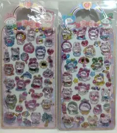 【新品】２枚セット！かわいい立体ぷっくり ぷくぷく硬いシール［B］