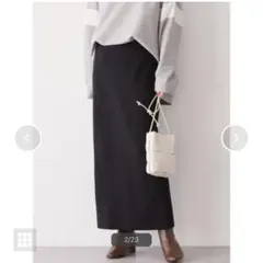 新品未使用タグ付き 総針ニットタイトスカート ブラック M