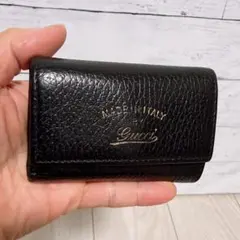 《美品》GUCCI(グッチ)6連キーケース レザー ブラック