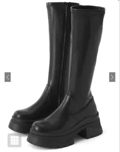 GRL 厚底 レザーロングブーツ 24.0 黒