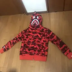 A BATHING APEパーカー赤カモ　ラインストーン赤 A BATHING APEパーカー赤カモ ラインストーン赤 - メルカリ