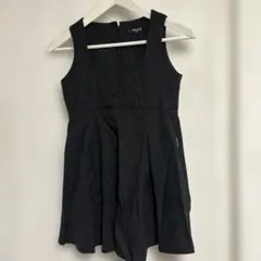 COMME CA ISM 黒 ストライプ ワンピース 130A