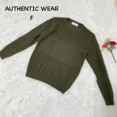 Authentic wear【M】ニットセーター　ローゲージニット　裾リブのサムネイル