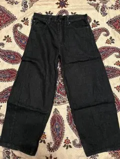GU ブラック バレルレッグデニム30