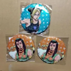 ジョジョワールド3 グリッター缶バッジ 徐倫、エルメェス