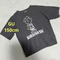 GU PEANUTS チャーリーブラウン　5分袖　スウェT Tシャツ 150cmのサムネイル