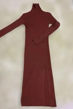 ANAP タートルネック リブニット ロングワンピース