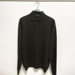 pierre cardin ニットポロ 杢ブラウン