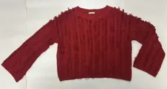 【ニット】 フリンジ　赤　GU