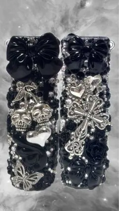 iQOS イルマワン デコケース 黒 地雷系 ゴスロリ リボン